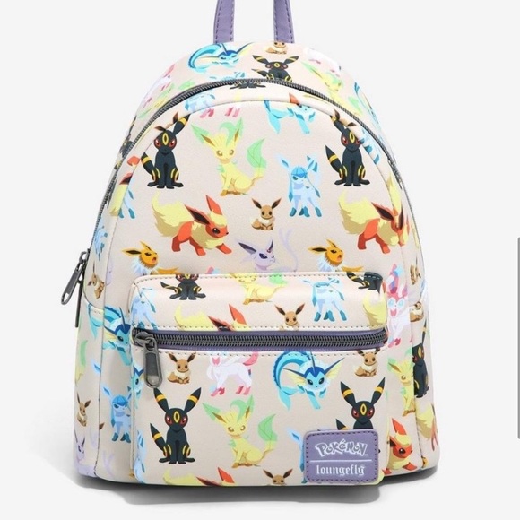 Gently Used Loungefly Eevee Evolutions / Eeveelutions Watercolor Mini Backpack - Picture 9 of 17